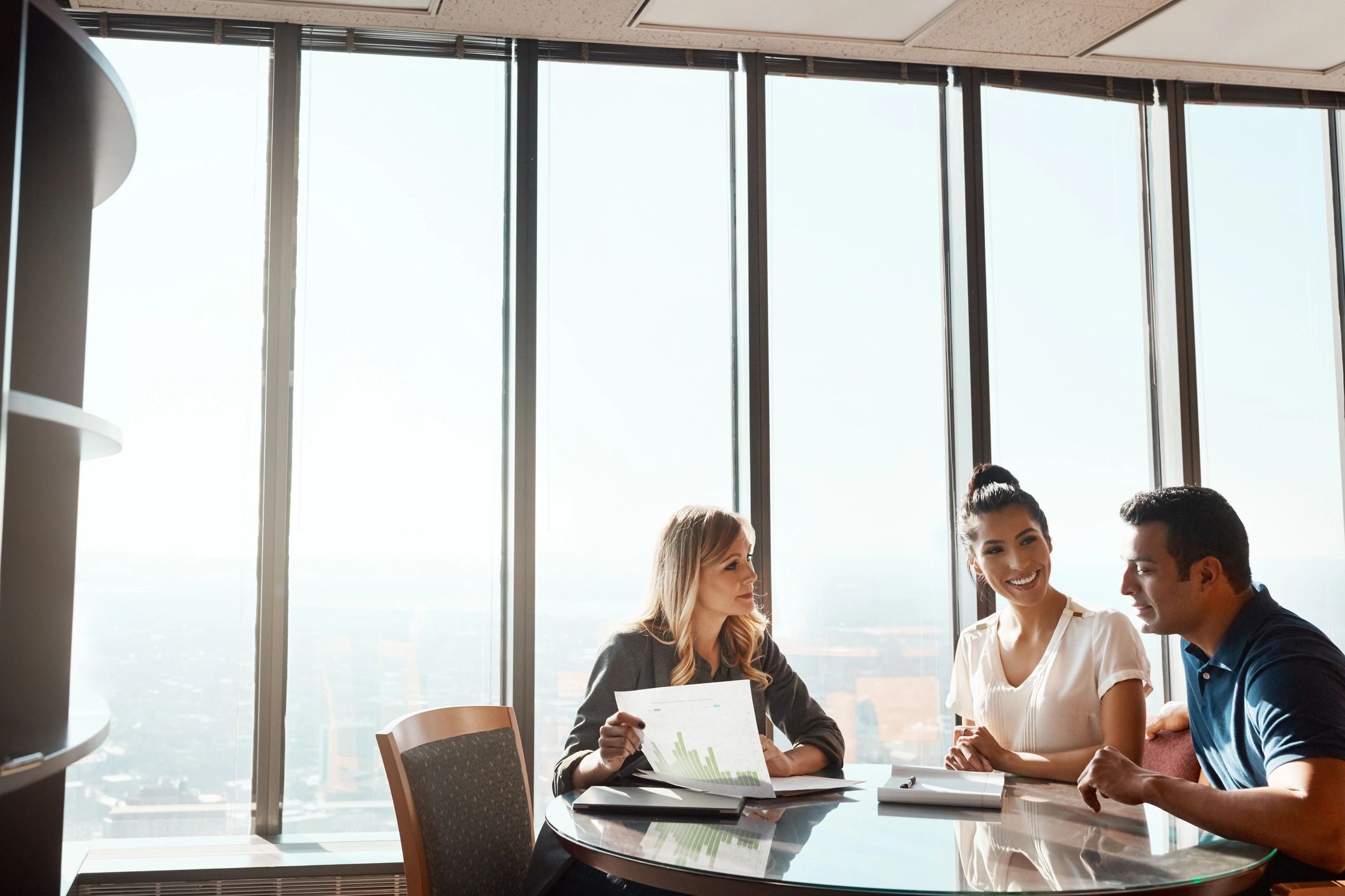 modern business finance team meeting office